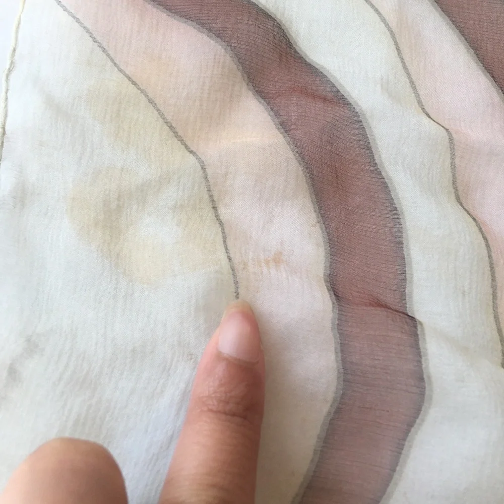 CHANEL Silk Striped Scarf in Blush & Ivory